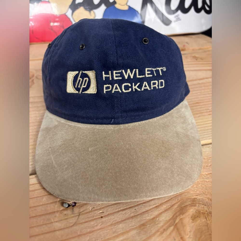 🔥 Vintage Hewlett Packard Ingram Micro Suede Brim Embroidered Hat leather strap